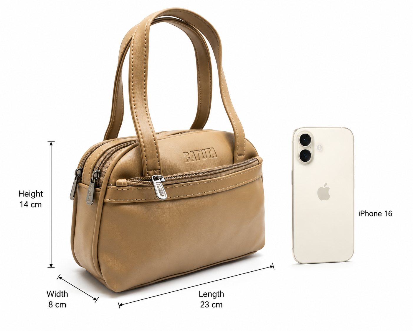 BATUTA HUB Small Hand Bag for Women, PU Leather, Stylish and Lightweight, Top Hand Held Bag