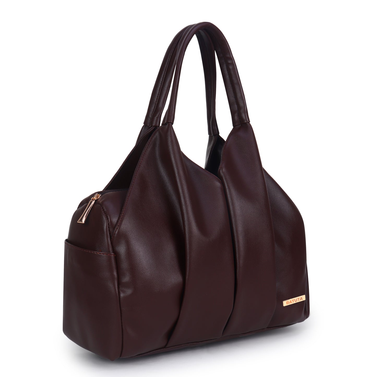 BATUTA Large Hobo Shoulder Bag, Multi-Compartment Ladies Handbag, Office and College Tote, Black/Brown/Beige