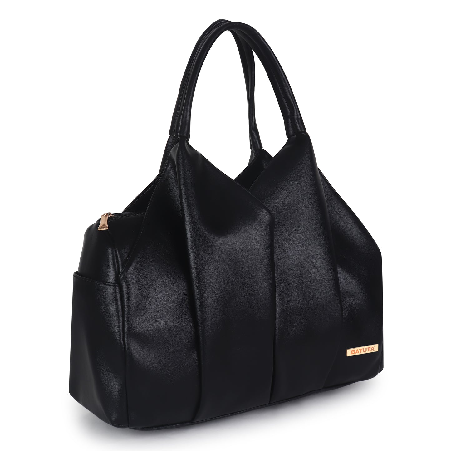 BATUTA Large Hobo Shoulder Bag, Multi-Compartment Ladies Handbag, Office and College Tote, Black/Brown/Beige