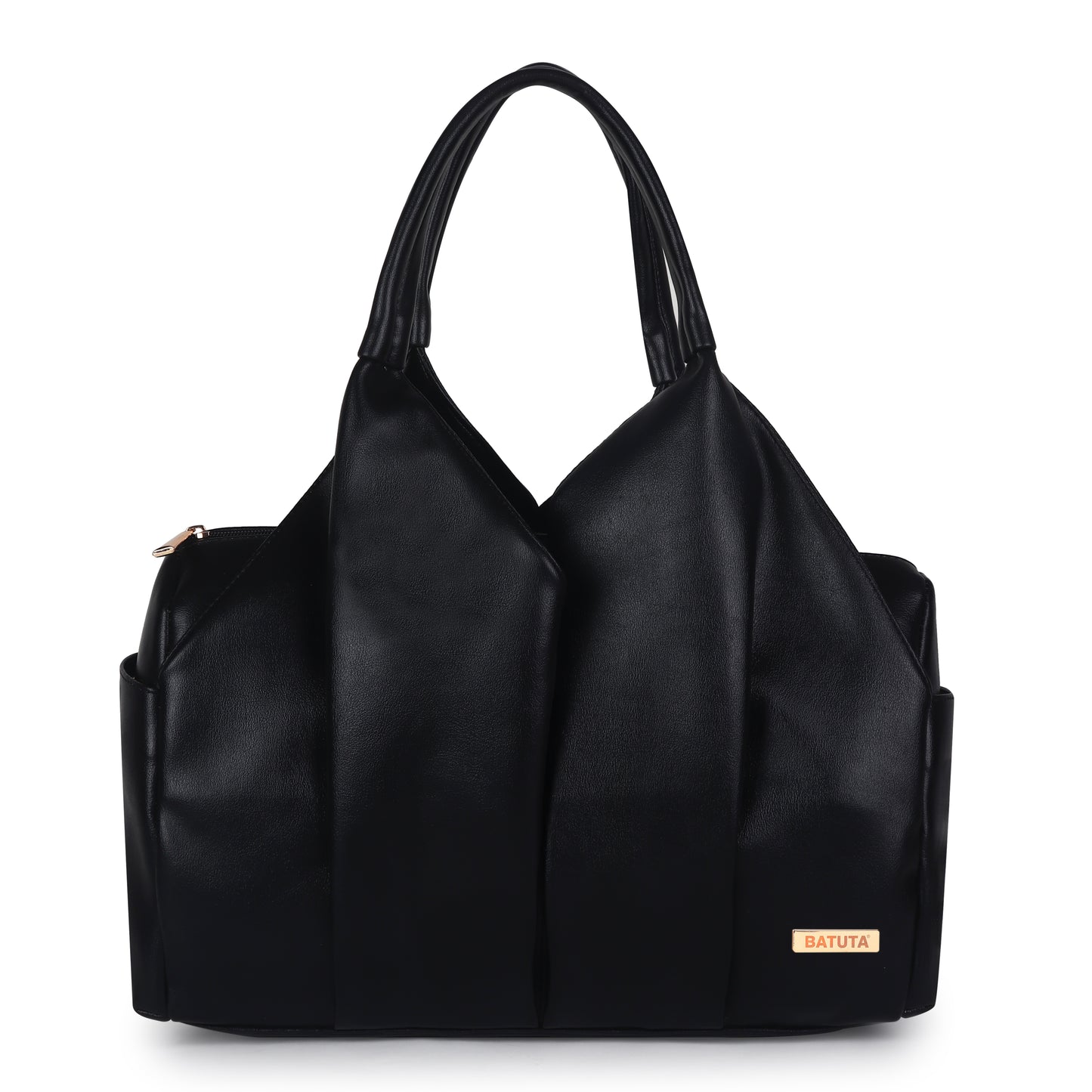 BATUTA Large Hobo Shoulder Bag, Multi-Compartment Ladies Handbag, Office and College Tote, Black/Brown/Beige