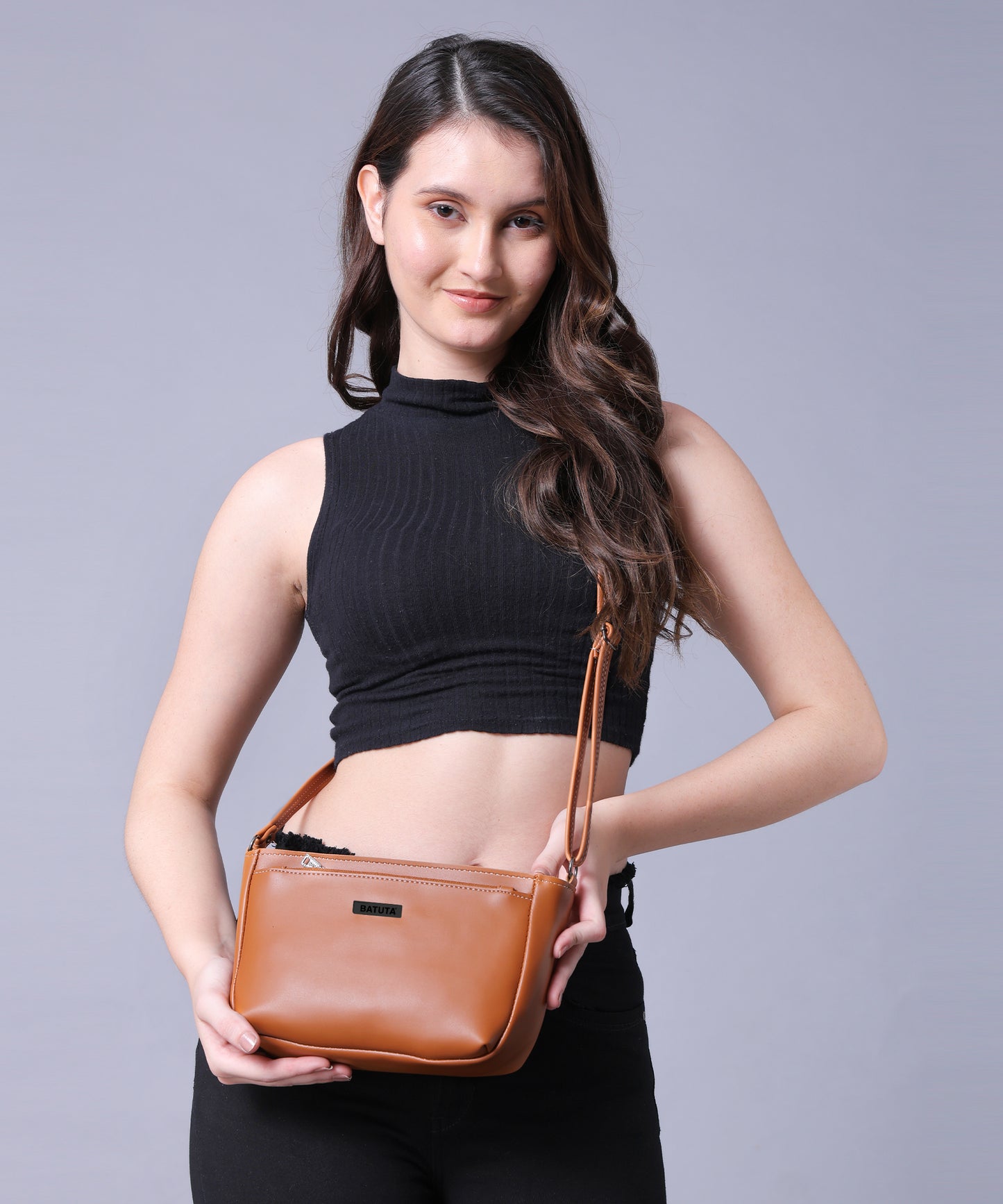 BATUTA Women's Girls Cross Body Sling Bag with Height Adjustable Belt