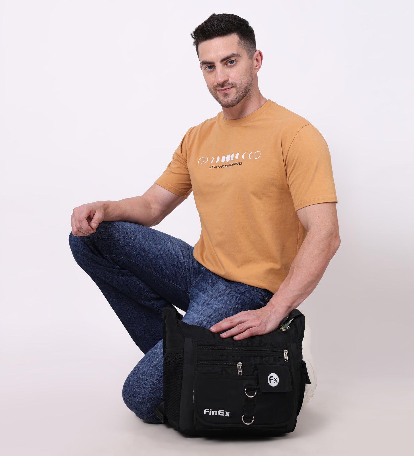 Cross body Sling Bag, Black, Multiple Pockets, Adjustable Shoulder Strap