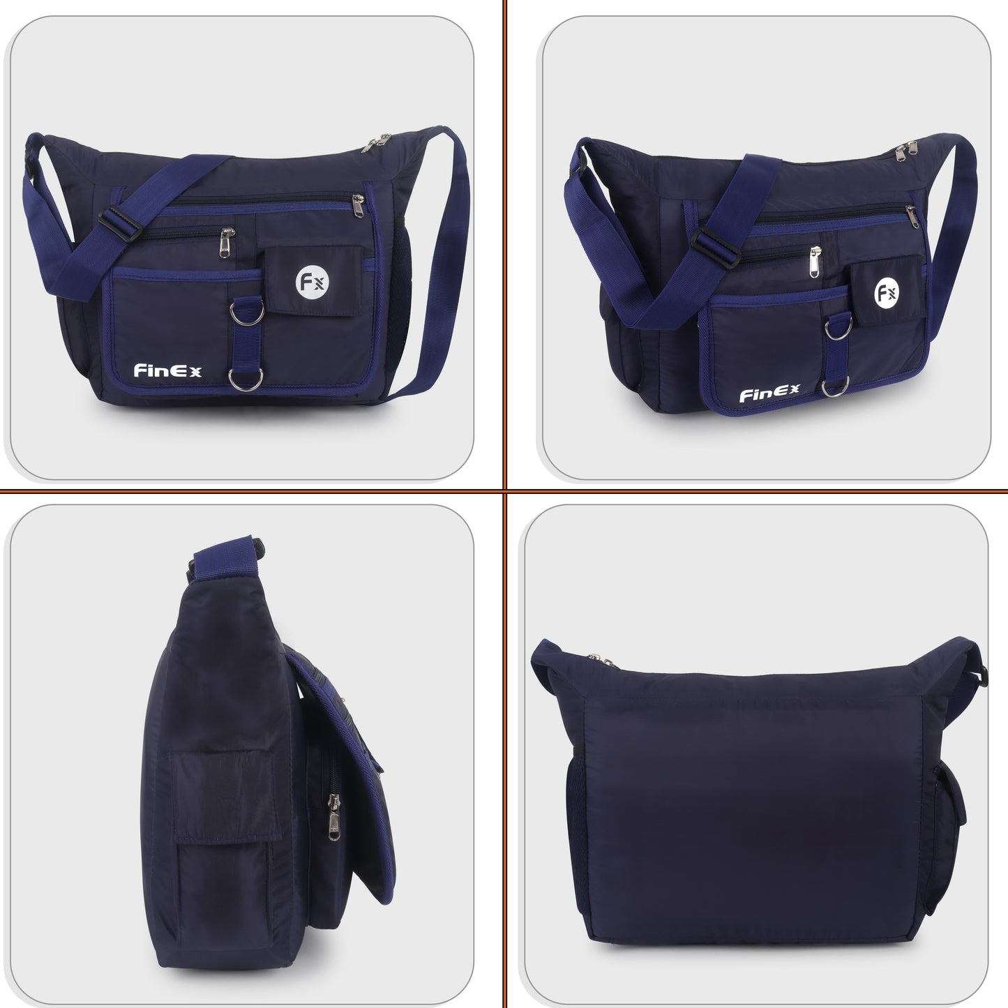 Cross body Sling Bag, Black, Multiple Pockets, Adjustable Shoulder Strap