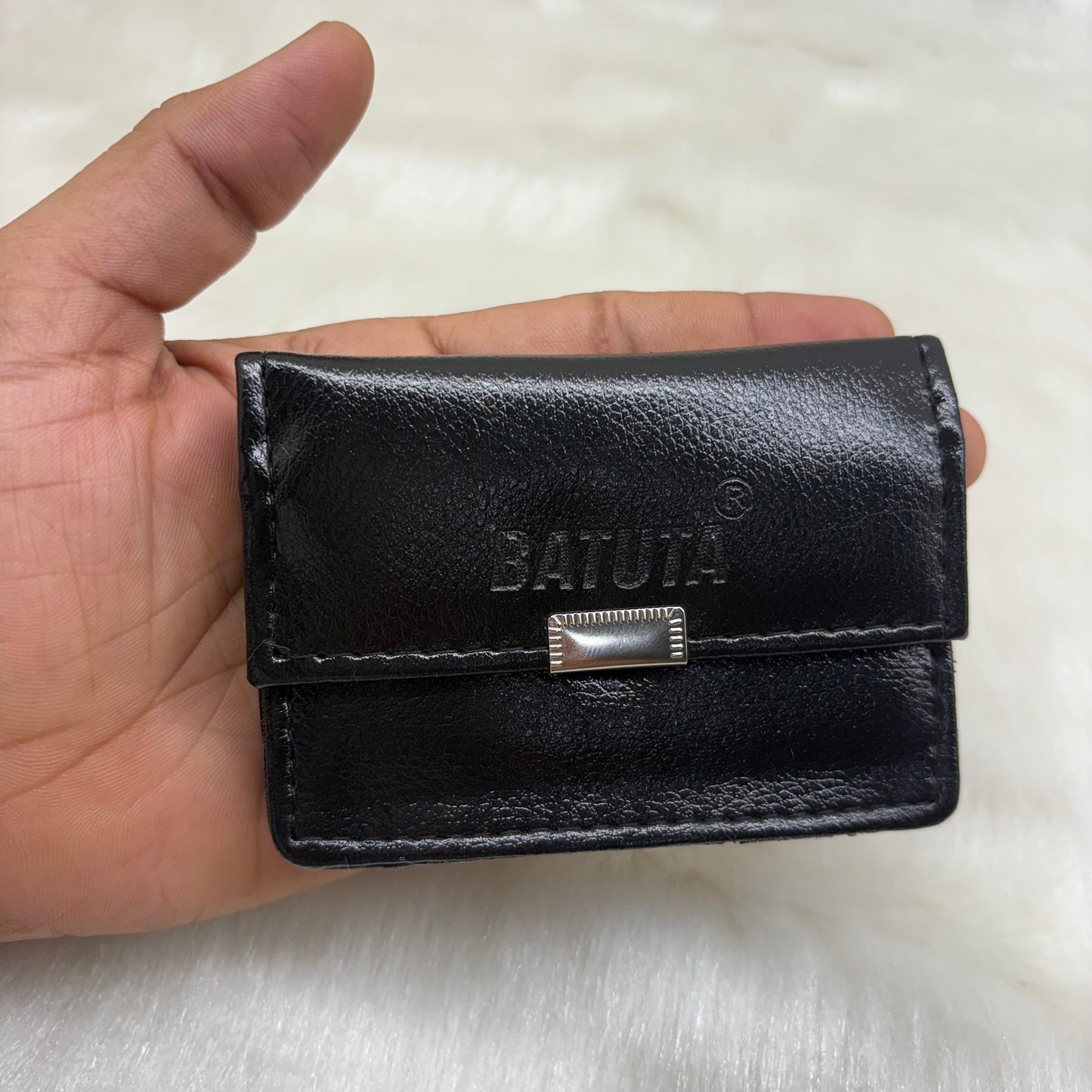 BATUTA HUB Women's Classic PU Leather Handbag, Multiple Zippered Compartments, Double Handle Bag, (Black)