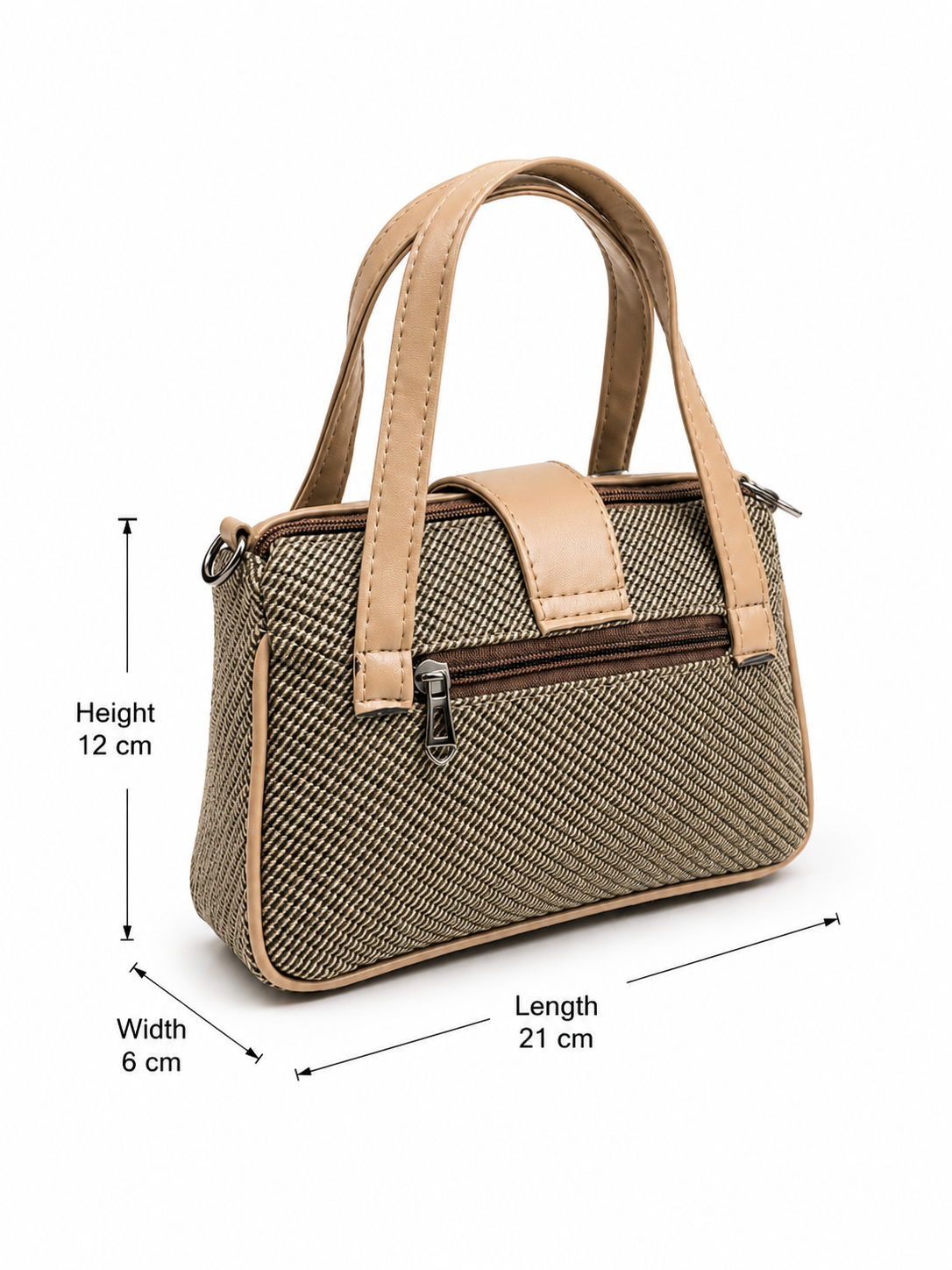 Women’s Stylish Handbag with Detachable Sling Strap | Multi-Pocket Casual Tote Bag for Daily Use