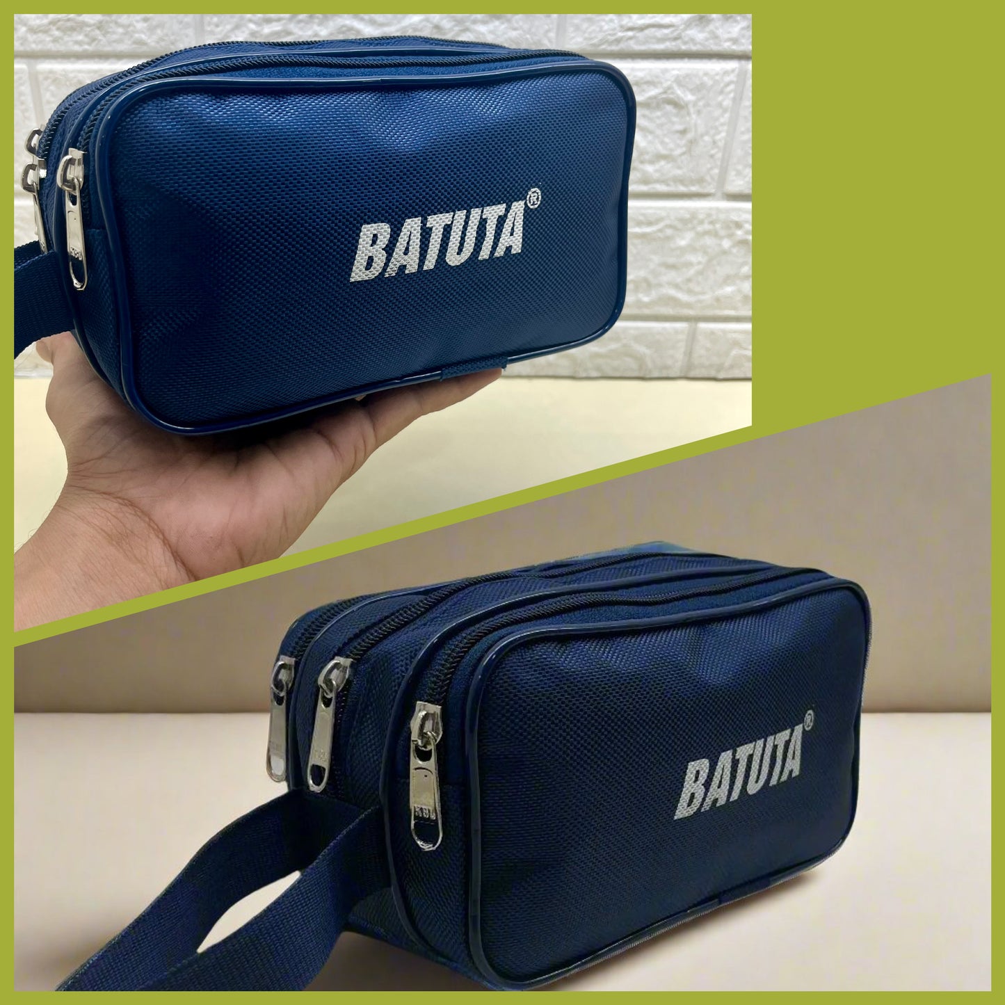 BATUTA HUB -Toiletry Bag for Men and Women Travel Pouch, Shaving Kit Bag for Home & Travel- 23 x 11x 10 cm, Zip Closer 2Main Compartment Ideal to Organize