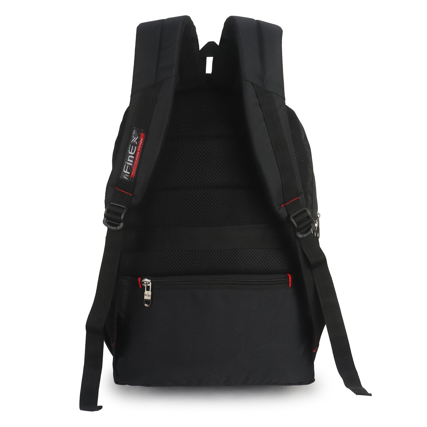 Travel Laptop Backpack, Multi-Compartment Design with Red Accents, Black