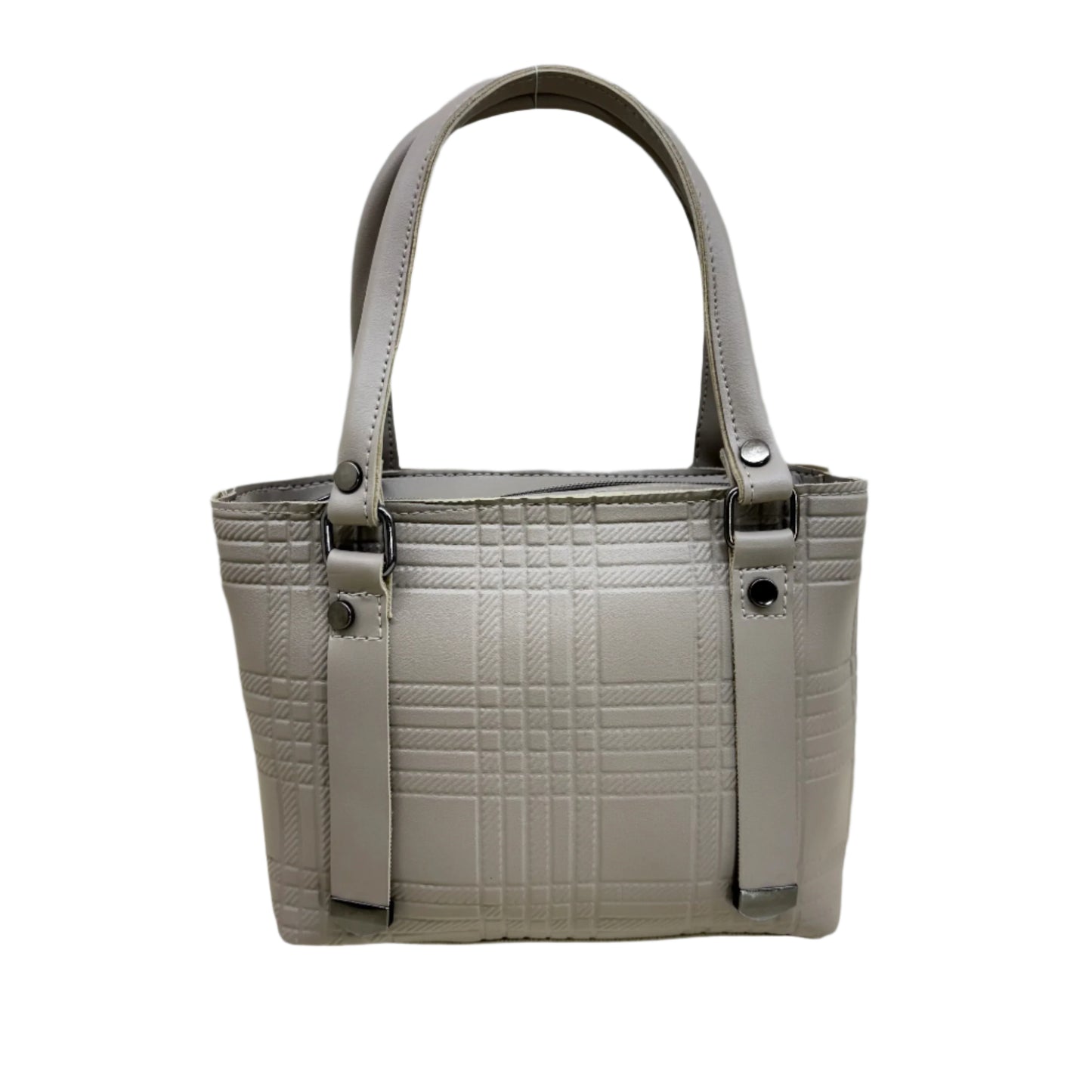 BATUTA - Ladies Quilted Tote Small Handbag, PU Leather, Decorative Stitching Pattern