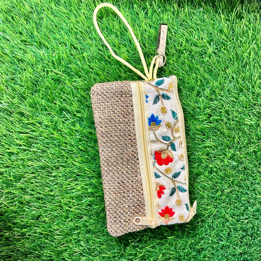 Jaipuri Embroidered Handicraft Traditional Ethnic Rajasthani - Clutch Silk Saree Mobile Pouch Waist Clip Ladies Phone Purse for Gift Mobile Bag / Mobile Hanging pouch / Potli Bag for Ladies / Bridal Pouch / Stone Purse For Wedding /