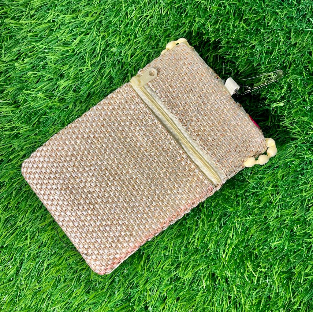 BATUTA - Jaipuri Embroidered Handicraft Traditional Ethnic Rajasthani - Clutch Silk Saree Mobile Pouch Waist Clip Ladies Phone Purse for Gift Mobile Bag / Mobile Hanging pouch / Potli Bag for Ladies / Bridal Pouch / Stone Purse For Wedding /