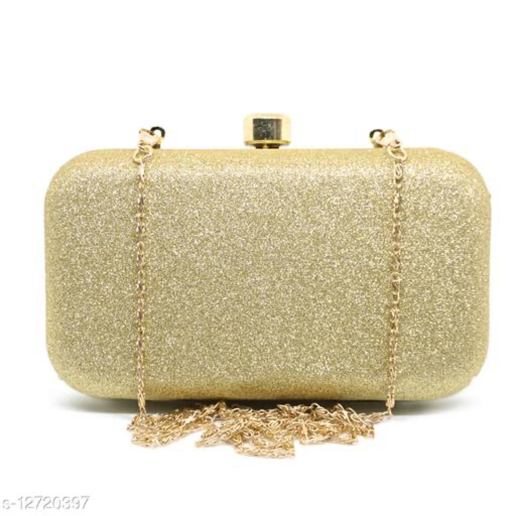 Trendy Women's Golden Resin Clutch
