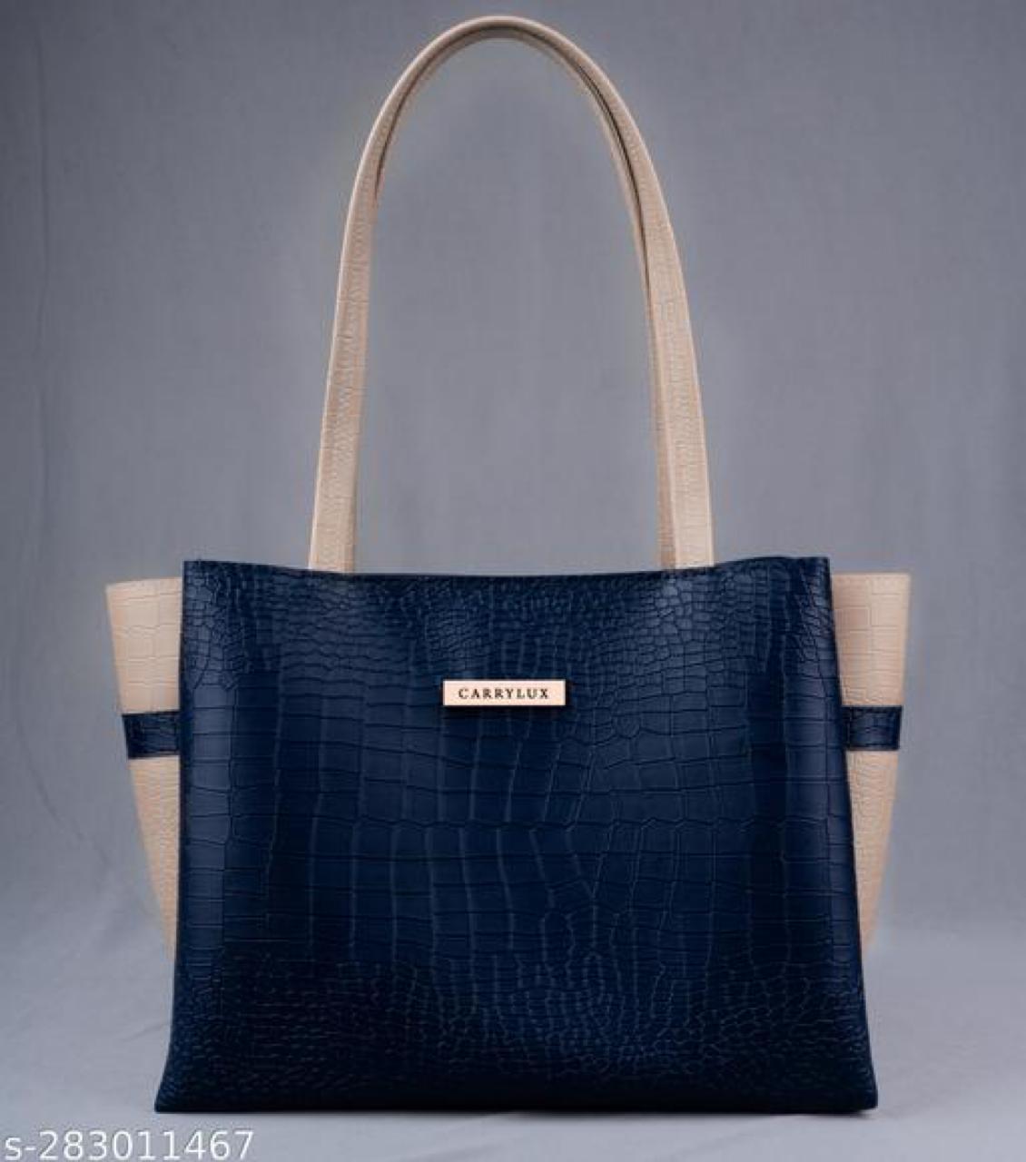 Dual Tone Large Capacity Croco Pattern Tote Handbags Purses Shoulder Bag For Womens
