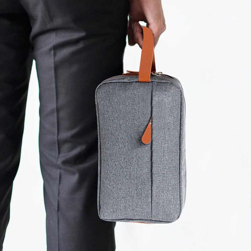 Men's Toiletry Bag Leather and Canvas Travel Toiletry Bag Dopp Kit for Men Shaving Bag for Travel Accessories