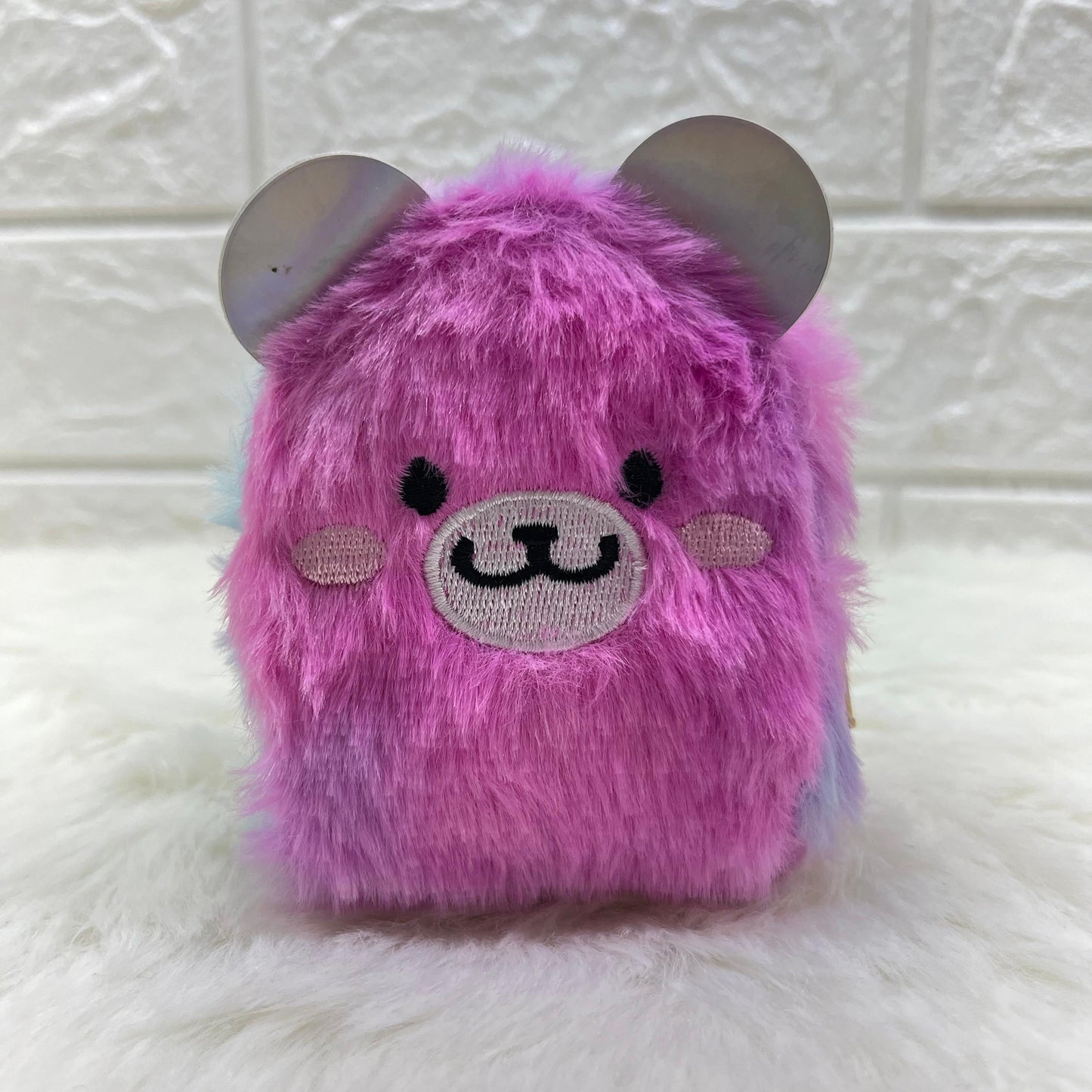 BATUTA - Zipper Mini Reversible teddy bear Purse Keychain Pouch Bag (Multicolour, 10 x 7 x 5cm)