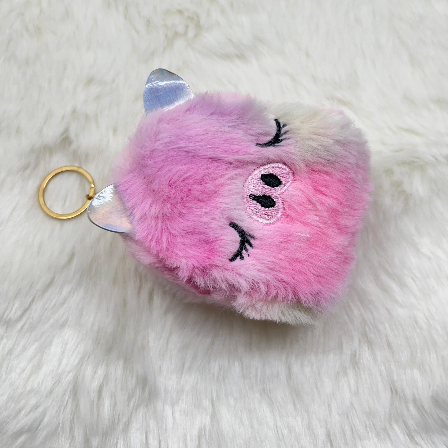 BATUTA - Zipper Mini Reversible teddy bear Purse Keychain Pouch Bag (Multicolour, 10 x 7 x 5cm)