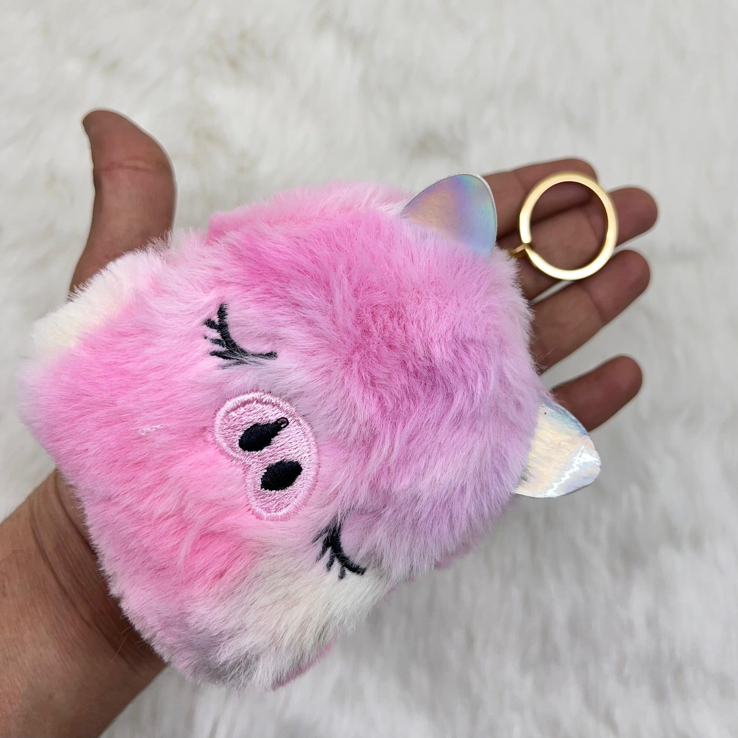 BATUTA - Zipper Mini Reversible teddy bear Purse Keychain Pouch Bag (Multicolour, 10 x 7 x 5cm)