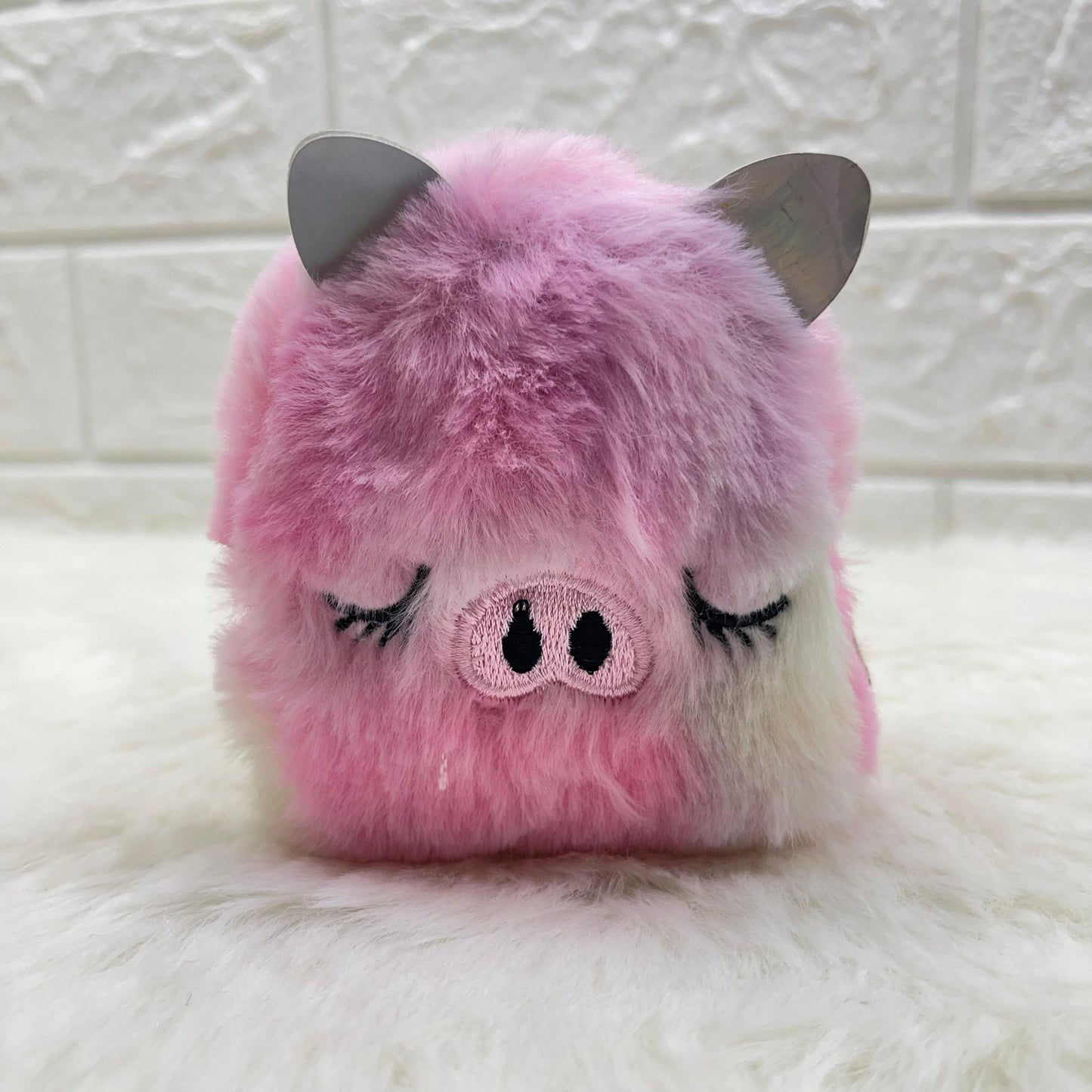 BATUTA - Zipper Mini Reversible teddy bear Purse Keychain Pouch Bag (Multicolour, 10 x 7 x 5cm)