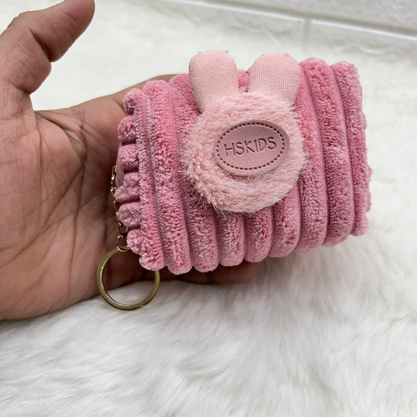 BATUTA - Zipper Mini Reversible teddy bear Purse Keychain Pouch Bag (Multicolour, 10 x 7 x 5cm