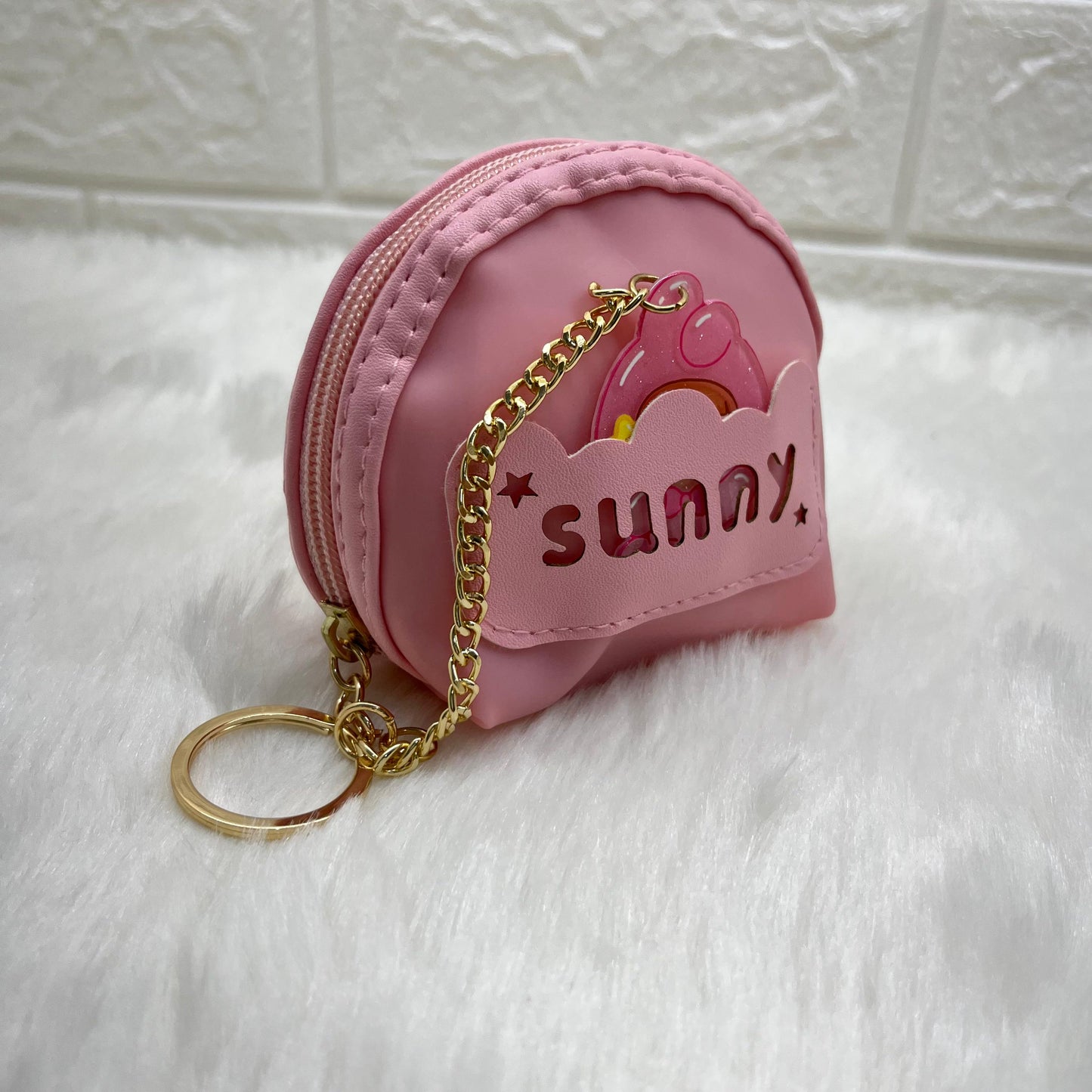 BATUTA - Zipper Mini Reversible teddy bear Purse Keychain Pouch Bag (Multicolour, 10 x 7 x 5cm