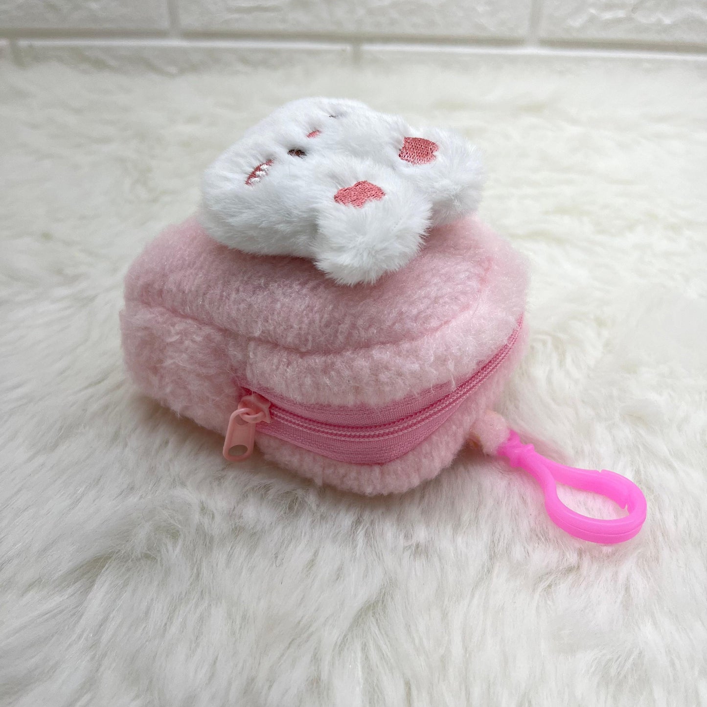 Girls Embroidery Zipper Mini Reversible Sequin Purse Keychain Pouch Bag (Multicolour, 10 x 7 x 5cm)