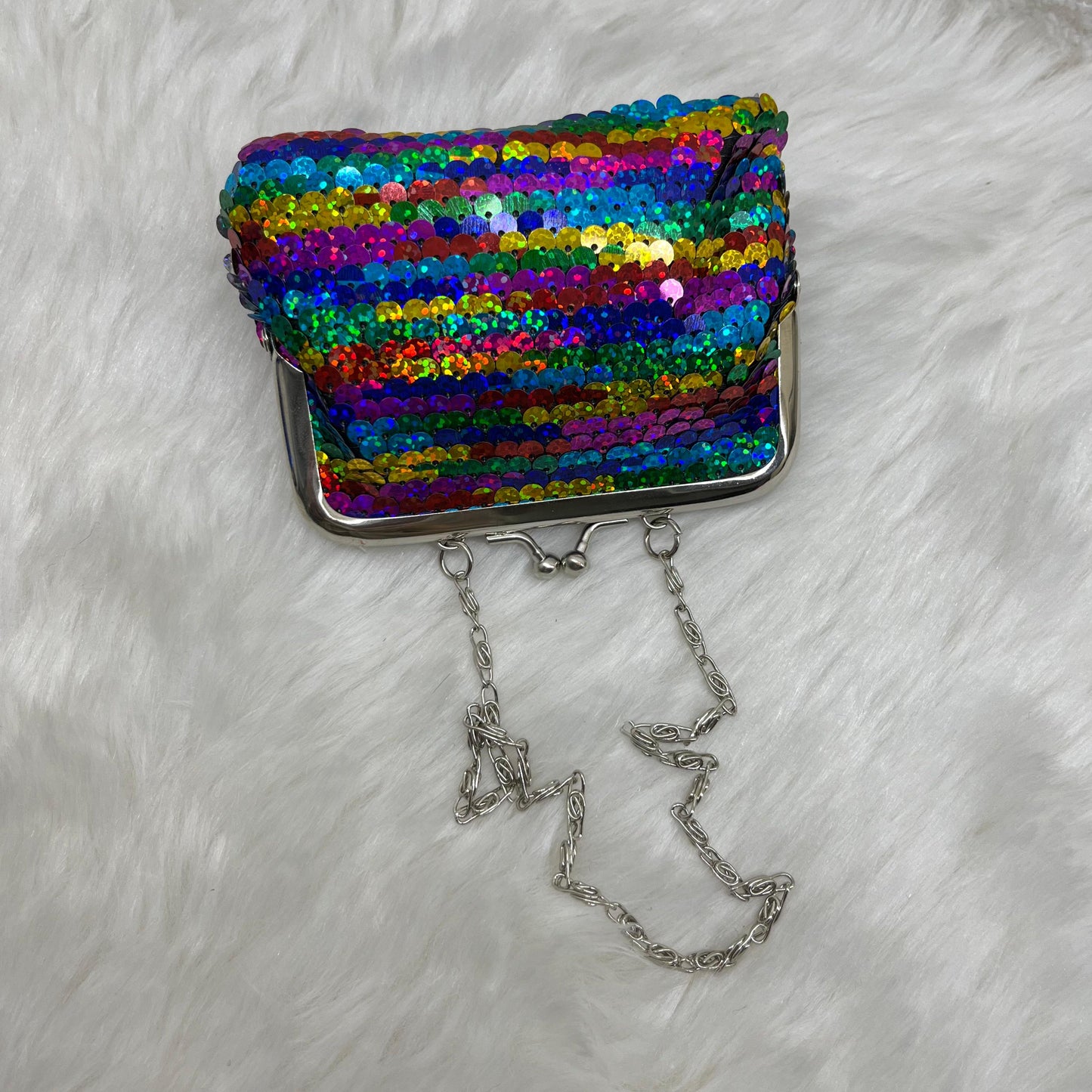 Kiss Lock Closure Coin Purses for Women and Girls, Sequin Coin Wallet Mini Purse Coin Purse with Detachable Handle