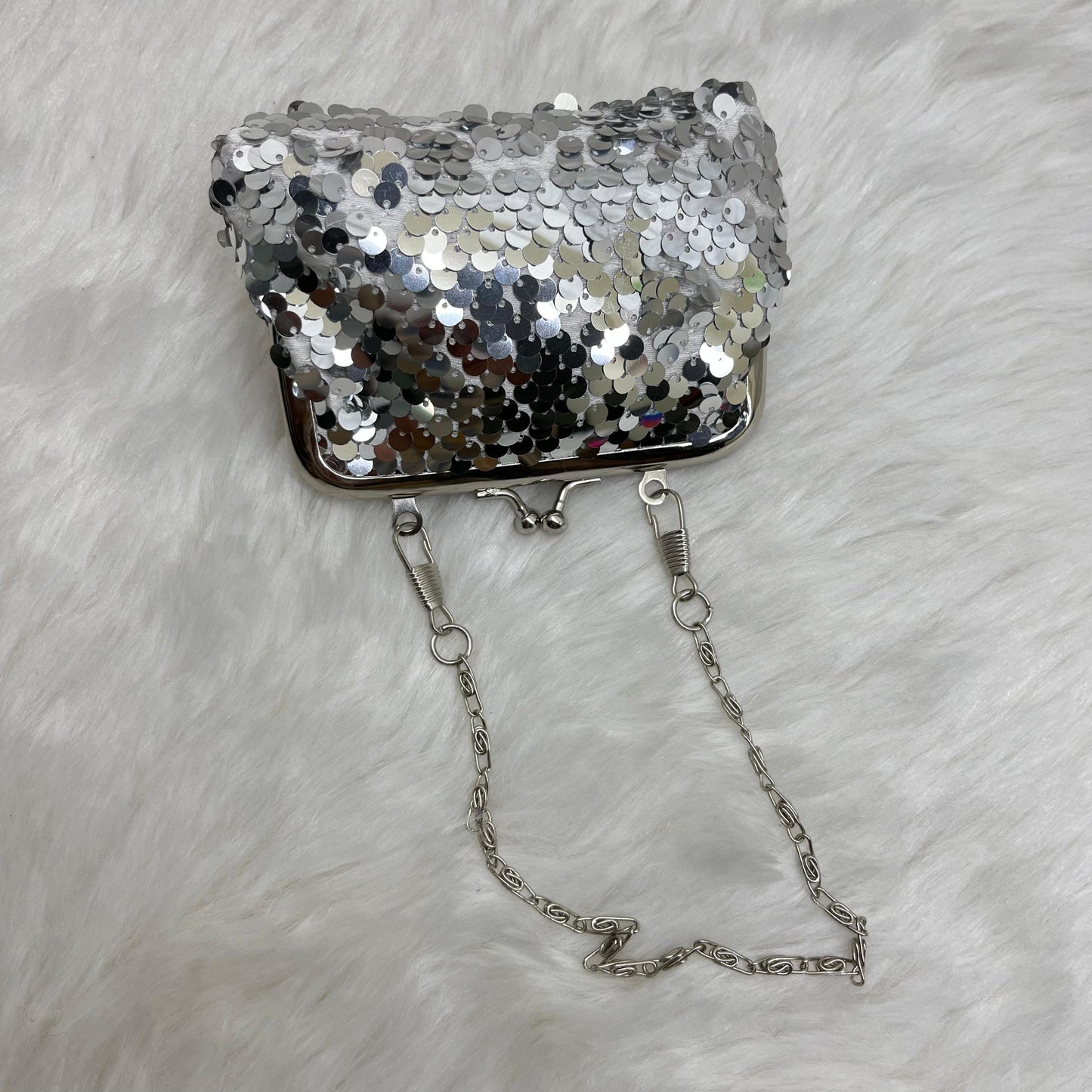 Kiss Lock Closure Coin Purses for Women and Girls, Sequin Coin Wallet Mini Purse Coin Purse with Detachable Handle