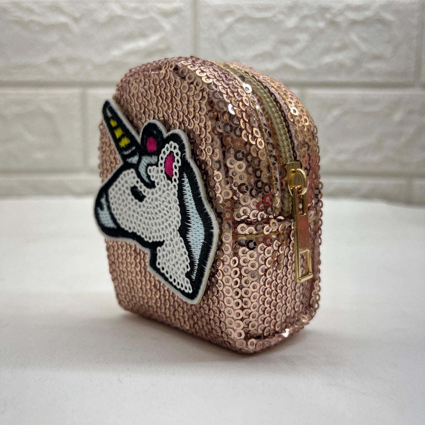 Girls Zipper Mini  Purse Keychain Pouch Bag (Multicolour, 10 x 7 x 5cm)