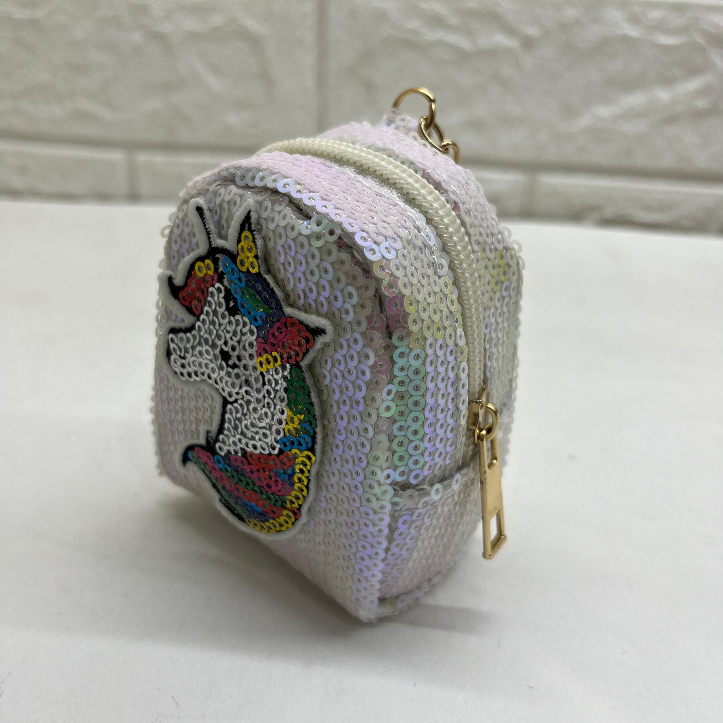 Girls Zipper Mini  Purse Keychain Pouch Bag (Multicolour, 10 x 7 x 5cm)