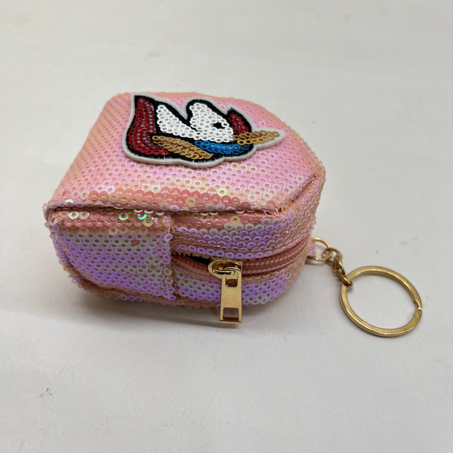 Girls Zipper Mini  Purse Keychain Pouch Bag (Multicolour, 10 x 7 x 5cm)