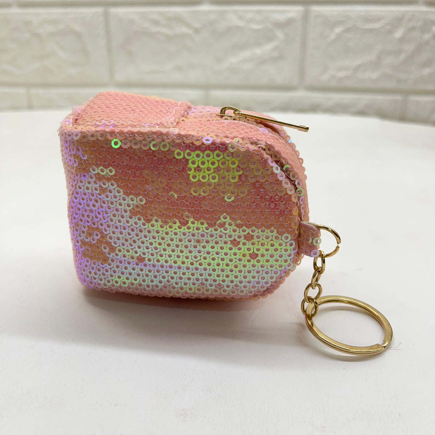 Girls Zipper Mini  Purse Keychain Pouch Bag (Multicolour, 10 x 7 x 5cm)