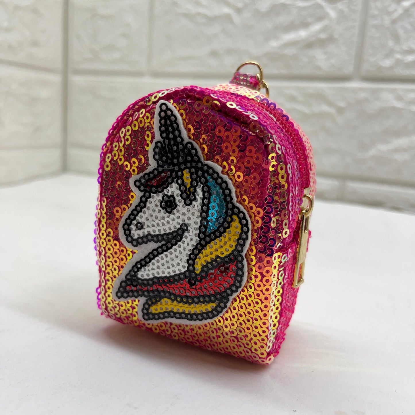 Girls Zipper Mini  Purse Keychain Pouch Bag (Multicolour, 10 x 7 x 5cm)