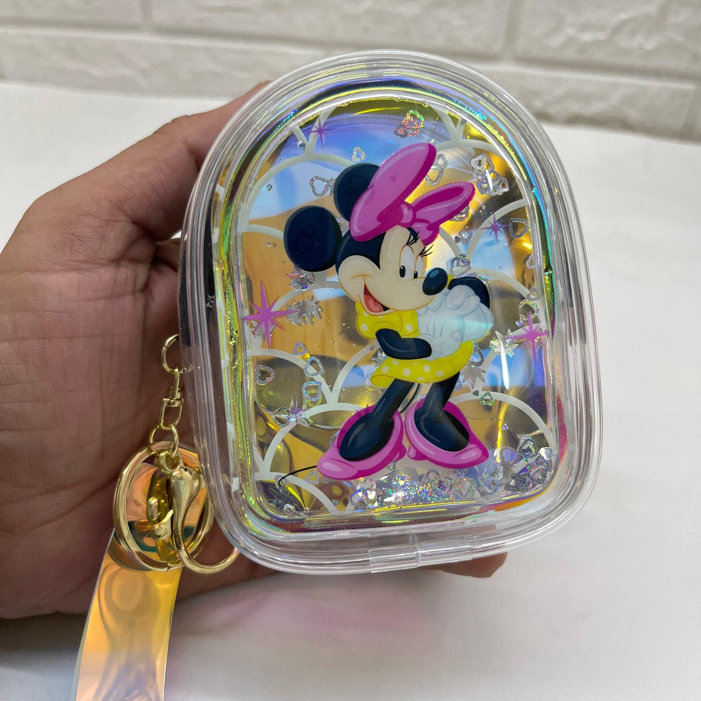 Girls  Zipper Mini Purse Keychain Pouch Bag (Multicolour, 10 x 7 x 5cm)