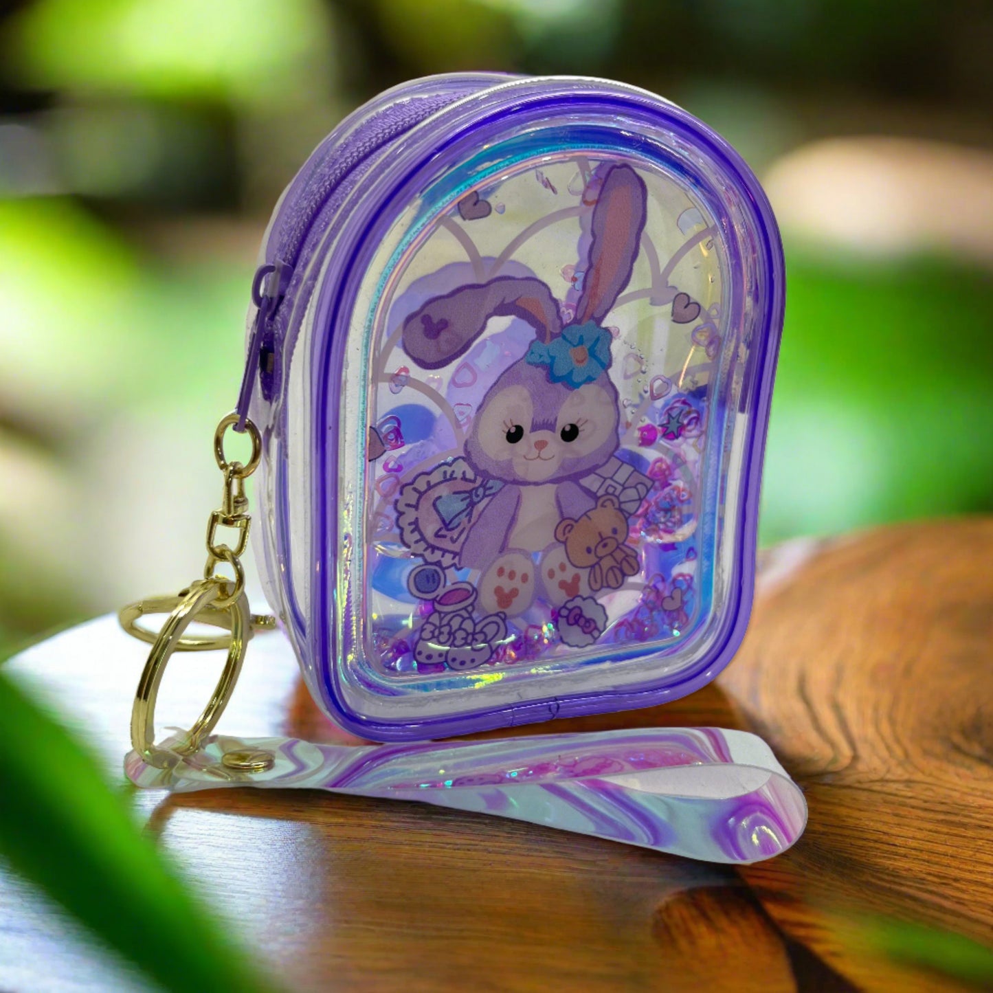 Girls  Zipper Mini Purse Keychain Pouch Bag (Multicolour, 10 x 7 x 5cm)