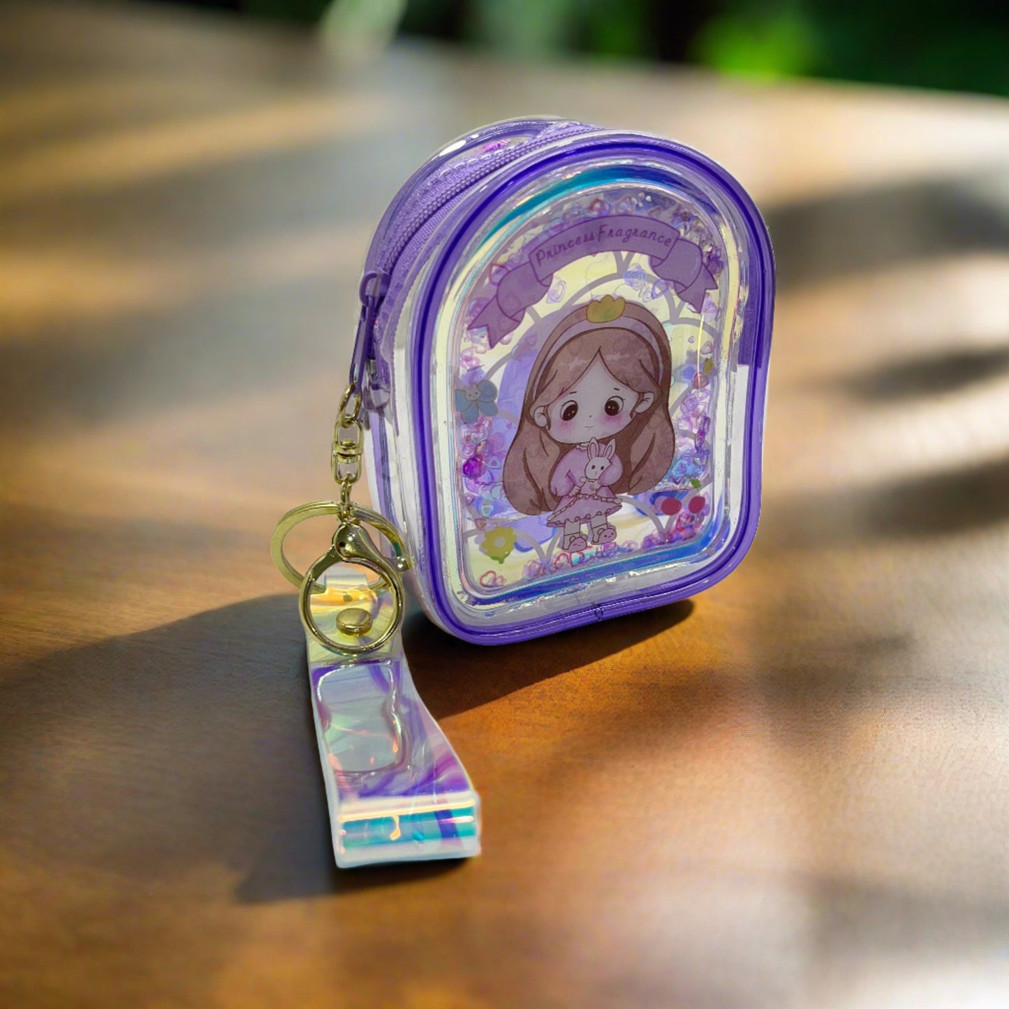 Girls  Zipper Mini Purse Keychain Pouch Bag (Multicolour, 10 x 7 x 5cm)