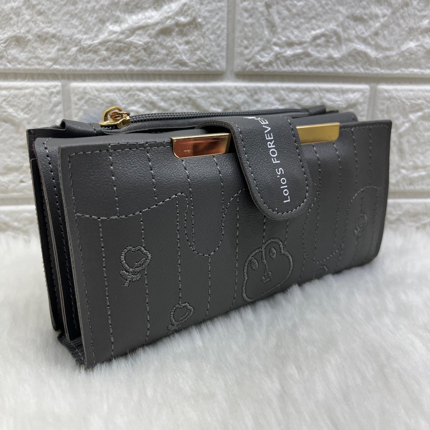 Women's Vegan Leather Tri-fold Fashion Card Coin Holder Long Wallet