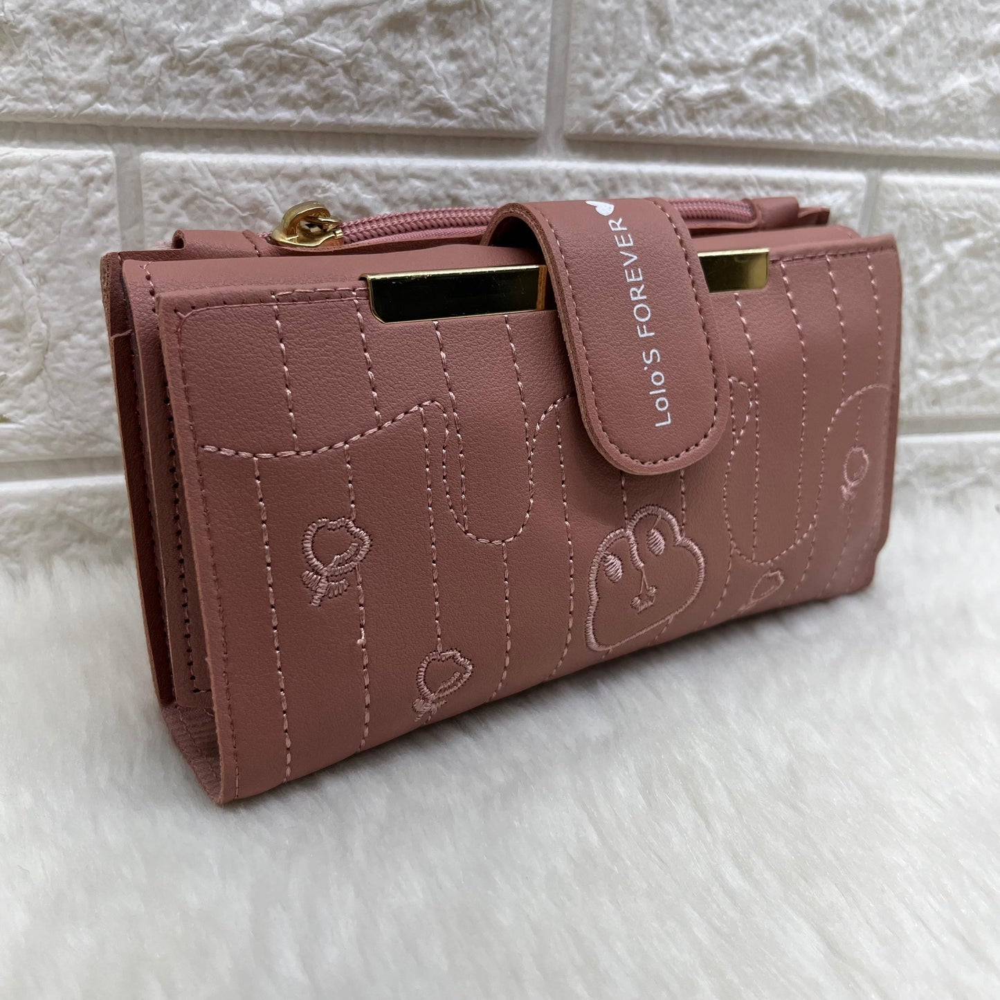 Women's Vegan Leather Tri-fold Fashion Card Coin Holder Long Wallet