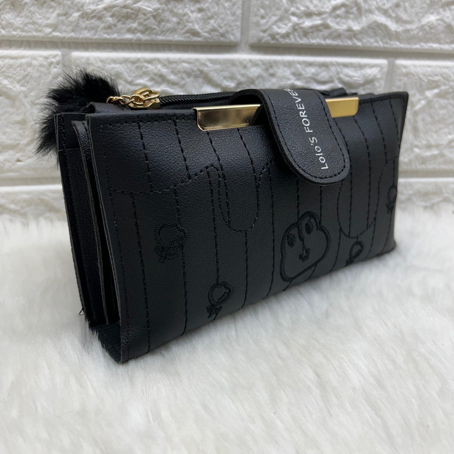 Women's Vegan Leather Tri-fold Fashion Card Coin Holder Long Wallet