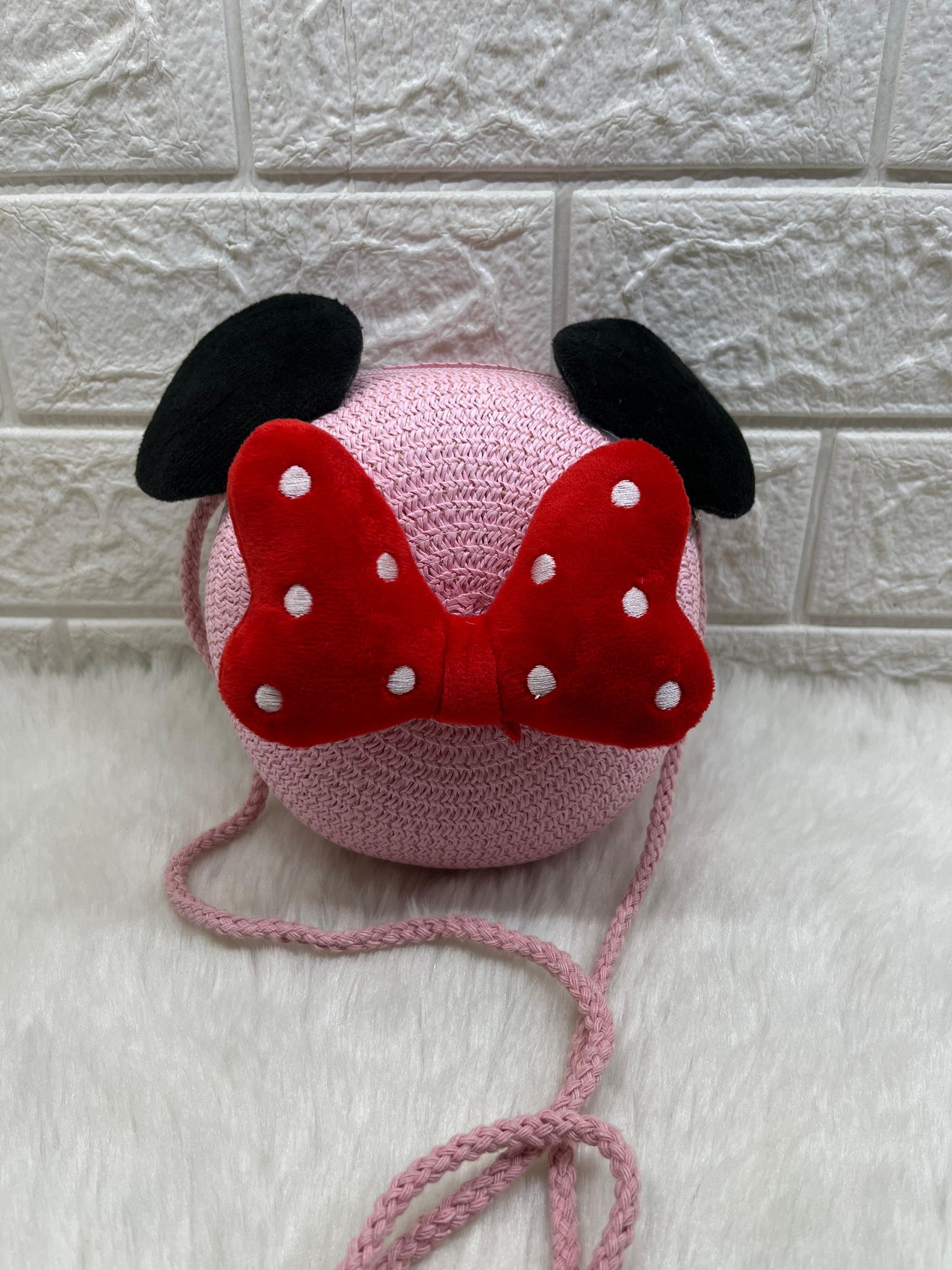 New children's round girl cute messenger fashion trend Woven Bag Children's Bag Female Cute Crossbody Little Girl Mini sling bag