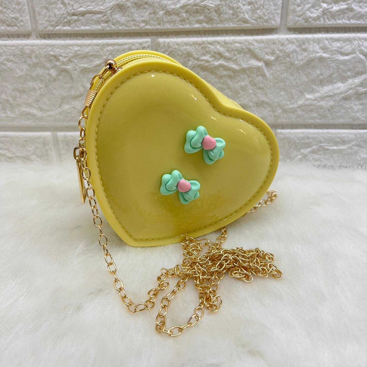 Sling Bag for Girls Stylish Cross Body Bag PVC Heart Design Bag