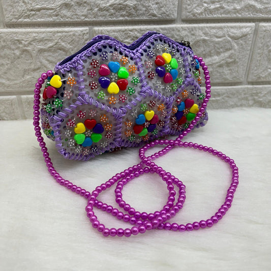 Women's Jute Mobile Cell Phone Holder Pocket Wallet Hand Purse Clutch Cross body Sling Bag