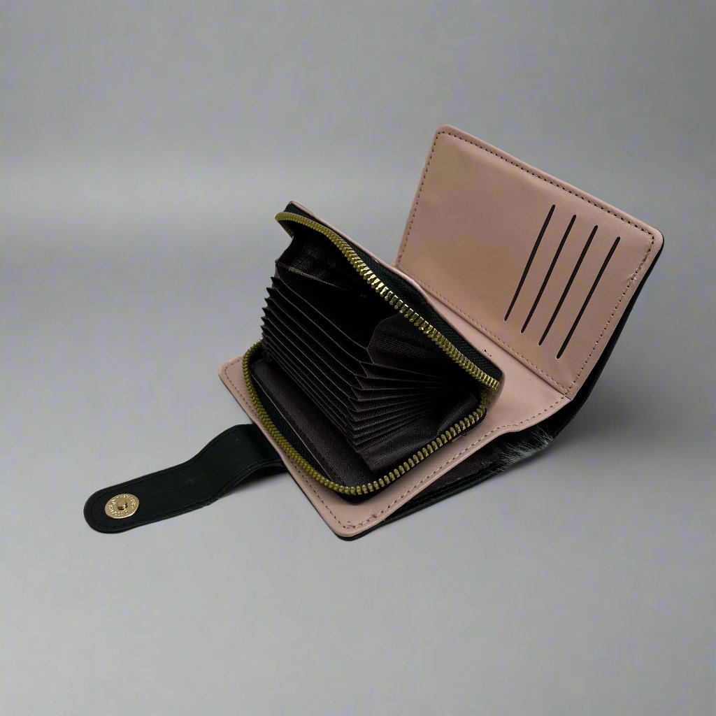 Girls Wallet 2-fold PU Leather Wallet for Women Card Bag Large Capacity