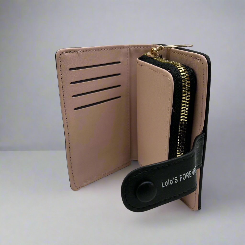 Girls Wallet 2-fold PU Leather Wallet for Women Card Bag Large Capacity