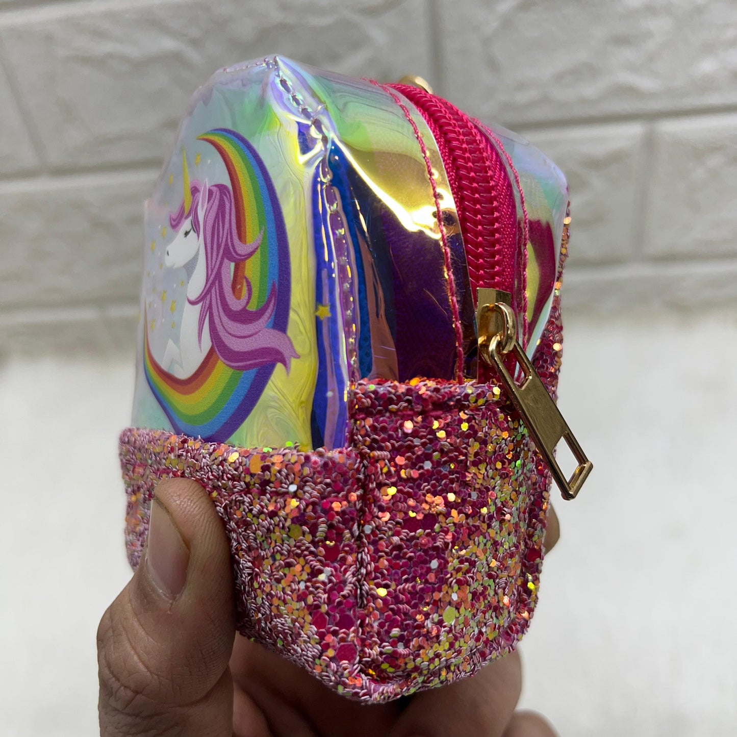 Girls Embroidery Zipper Mini Reversible Sequin Purse Keychain Pouch Bag (Multicolour, 10 x 7 x 5cm)Girls Embroidery Zipper Mini Reversible Sequin Purse Key chain Pouch Bag (Multicolour, 8 x 7 x 4 cm)