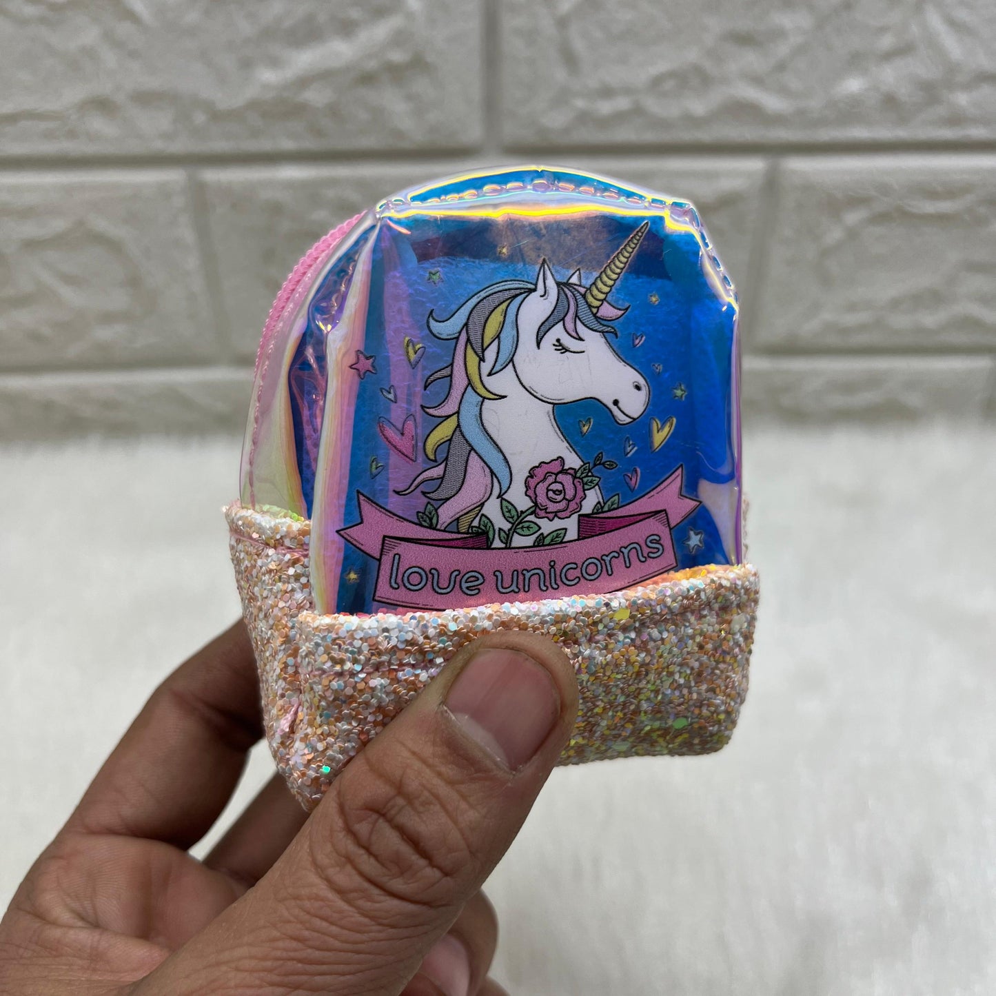 Girls Embroidery Zipper Mini Reversible Sequin Purse Keychain Pouch Bag (Multicolour, 10 x 7 x 5cm)Girls Embroidery Zipper Mini Reversible Sequin Purse Key chain Pouch Bag (Multicolour, 8 x 7 x 4 cm)