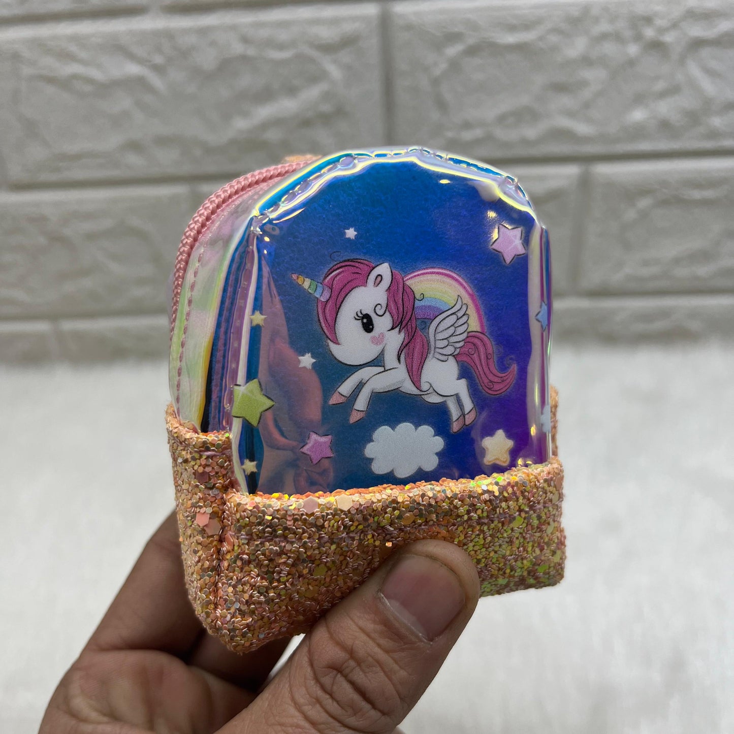 Girls Embroidery Zipper Mini Reversible Sequin Purse Keychain Pouch Bag (Multicolour, 10 x 7 x 5cm)Girls Embroidery Zipper Mini Reversible Sequin Purse Key chain Pouch Bag (Multicolour, 8 x 7 x 4 cm)