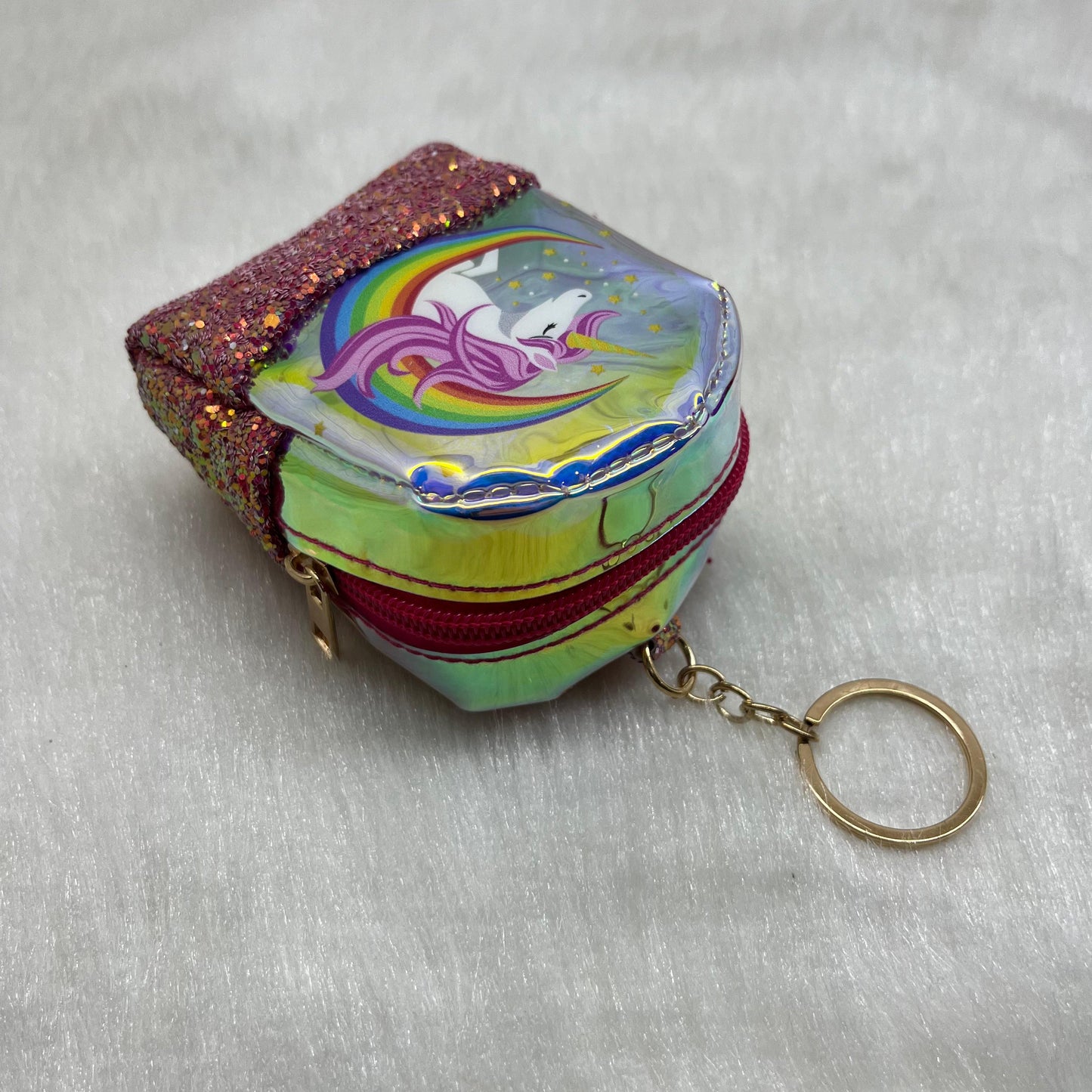 Girls Embroidery Zipper Mini Reversible Sequin Purse Keychain Pouch Bag (Multicolour, 10 x 7 x 5cm)Girls Embroidery Zipper Mini Reversible Sequin Purse Key chain Pouch Bag (Multicolour, 8 x 7 x 4 cm)