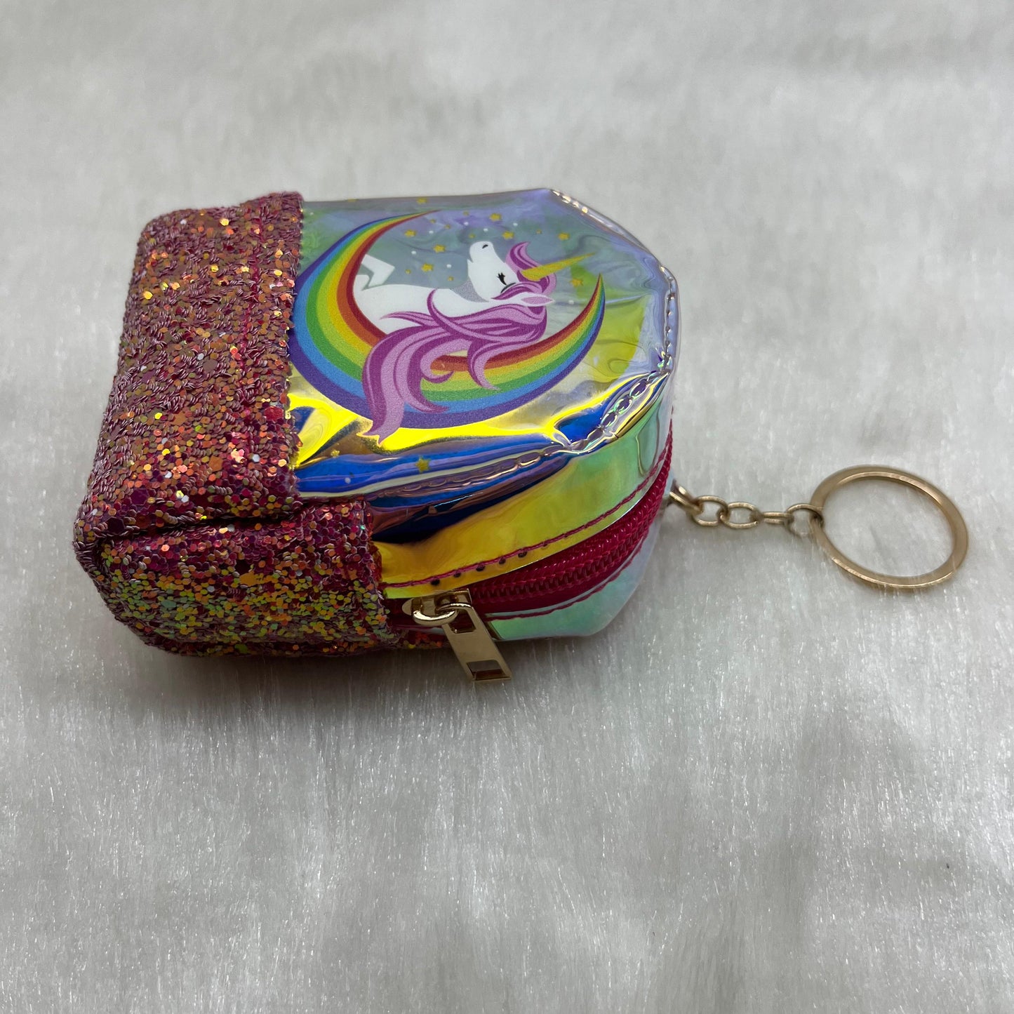 Girls Embroidery Zipper Mini Reversible Sequin Purse Keychain Pouch Bag (Multicolour, 10 x 7 x 5cm)Girls Embroidery Zipper Mini Reversible Sequin Purse Key chain Pouch Bag (Multicolour, 8 x 7 x 4 cm)