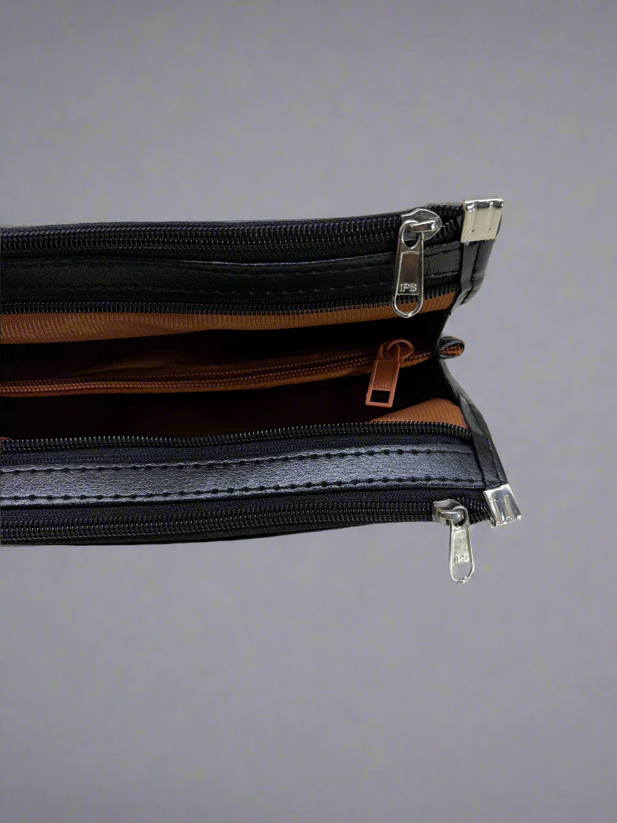 Multiple Pocket Artificial Leather Clutch for Women