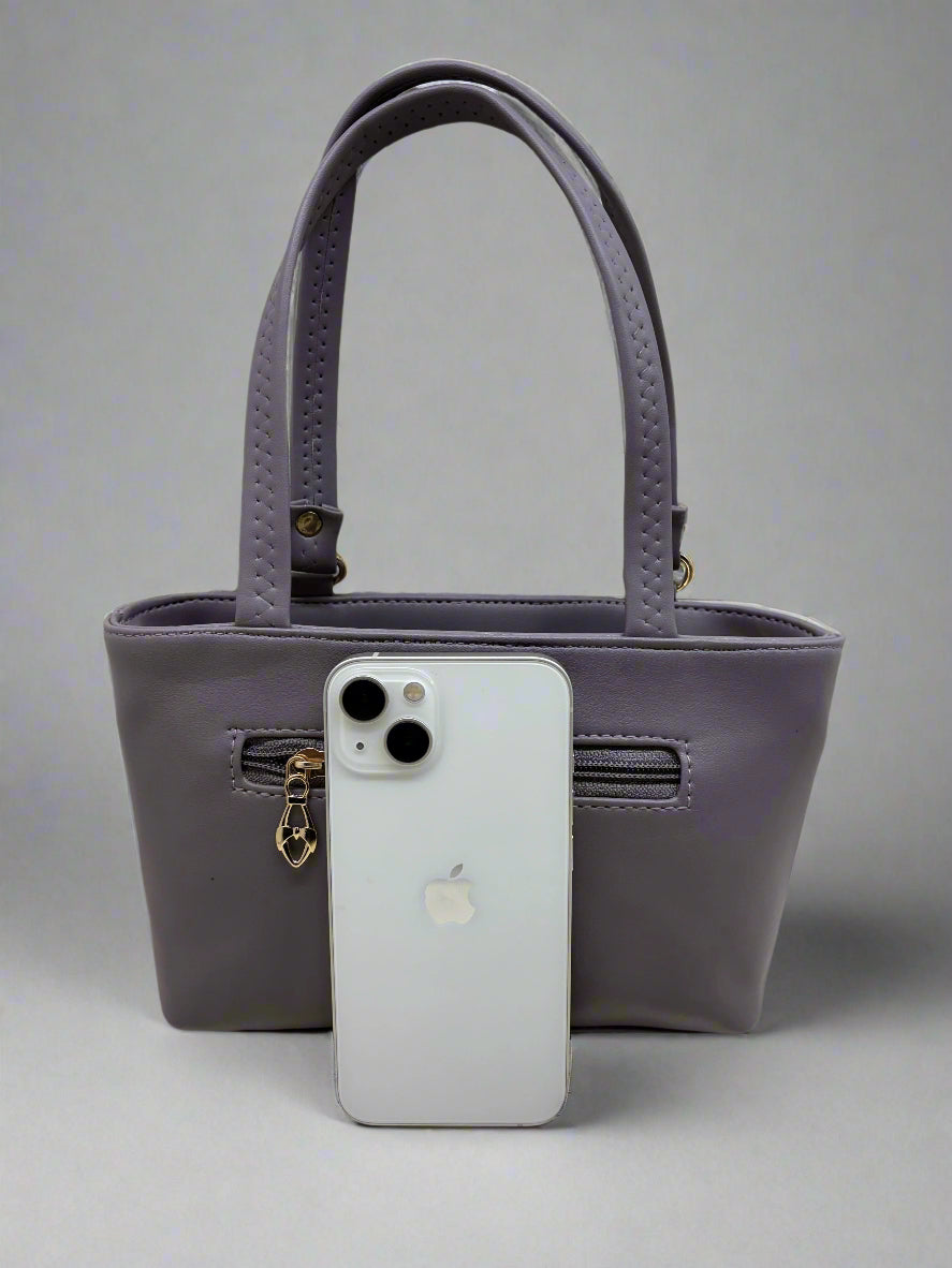 BATUTA - Women's PU Leather Small Handbag, Classic Tote Purse with Front Pocket, (Pink)