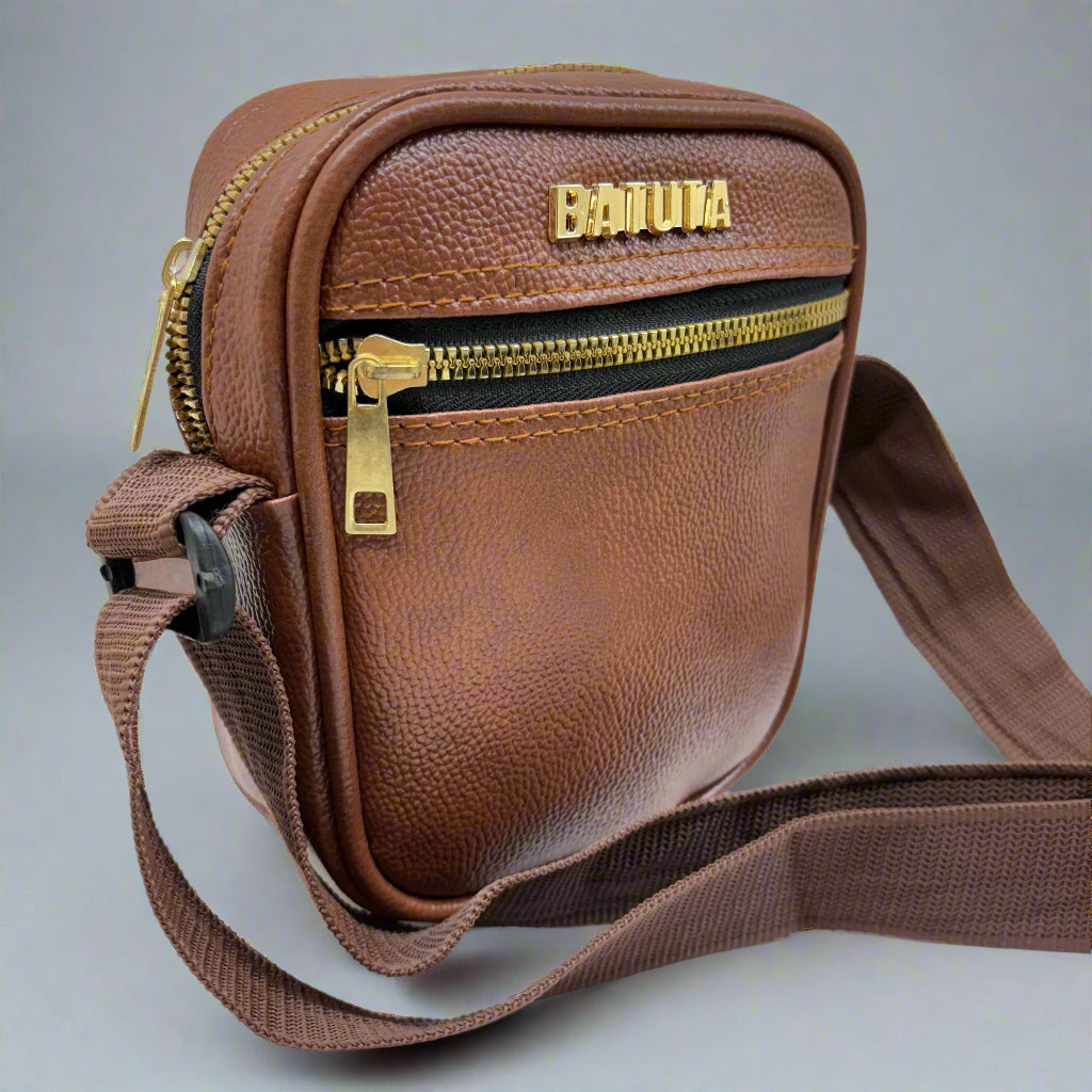 Men's and Women's Genuine Leather Sling Bag | Crossbody Shoulder Bag for Travel & Office | Vegan Leather Bag with Adjustable Strap & Spacious Design